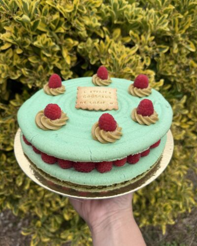 Macaron pistache framboise